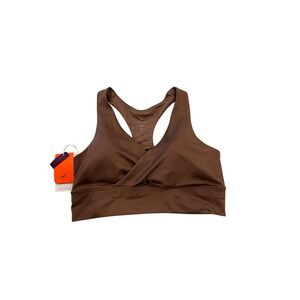 Freely Jayda Sport Bra Brown Crossover Front Racerback XL FR003428 NWT